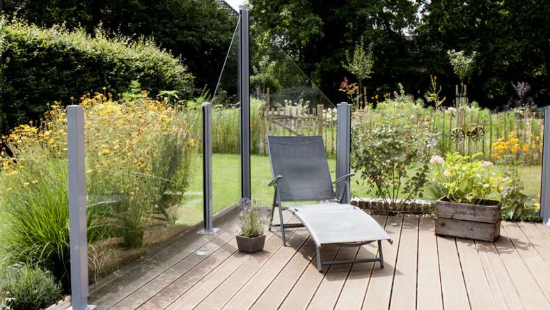 planeo Gardence Flair - Recinzione in vetro Smussata trasparente 90 x 180cm