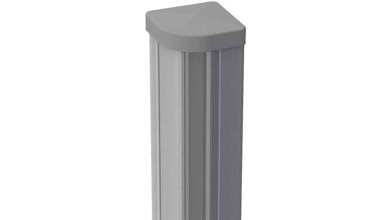 planeo Gardence Metallic - Palo angolare in alluminio regolabile con cappuccio incluso