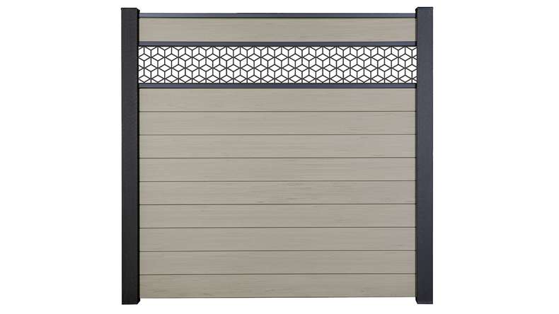 planeo Gardence Strong - recinzione a innesto BPC Cube Bi-Color Sand 180 x 180 cm