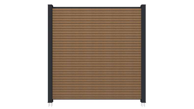 planeo LINEA - Recinzione ad innesto WPC CoEx Rhombus Burma Teak 176 x 183 cm