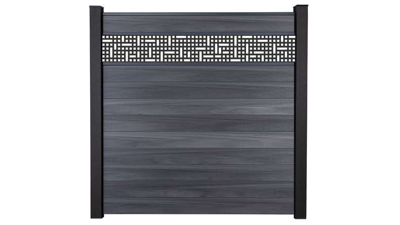 planeo Gardence Strong - rete di recinzione a innesto BPC stone grey co-ex 180 x 180 cm