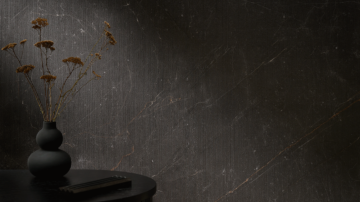 Rivestimento murale SPC planeo - CeraRock Tile Stripes Black Slate XL 280 x 117,5 cm
