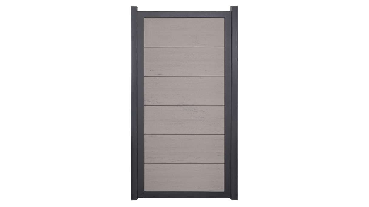 planeo Gardence Guard - Recinzione in BPC verticale Bicolore Sabbia con telaio in alluminio in antracite
