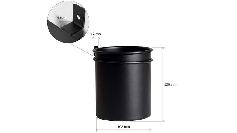tazza di stoccaggio planeo - nero 1 pz