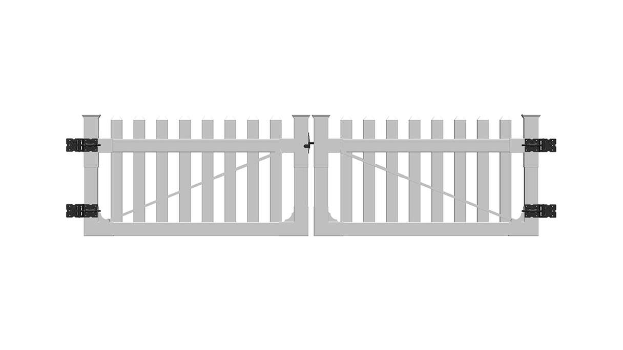 planeo Privara - Cancello per giardino in PVC bianco - resistente ai raggi UV | 300 x 80 cm