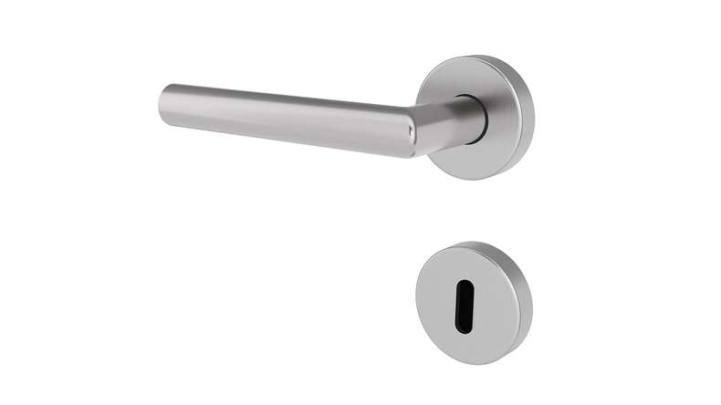 planeo Edelwerk VYRO maniglia per porta in acciaio inox BB rosa tondo