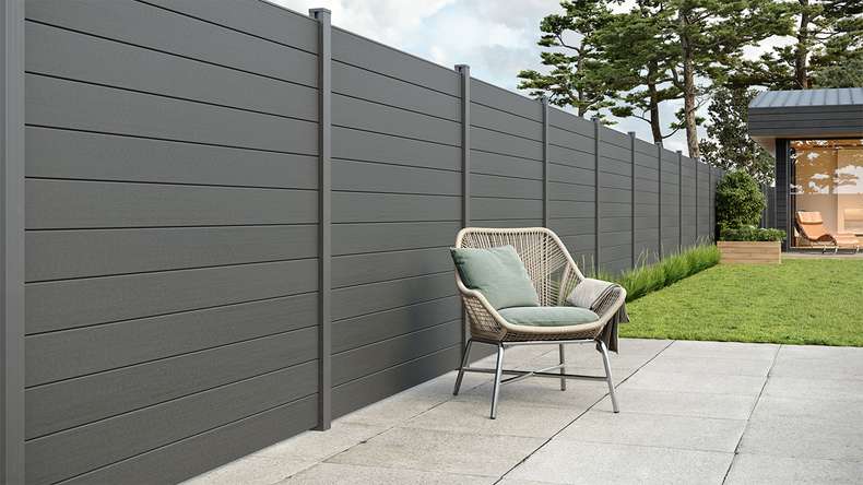 planeo Gardence Strong - Recinzione in BPC quadrata Grigio antracite