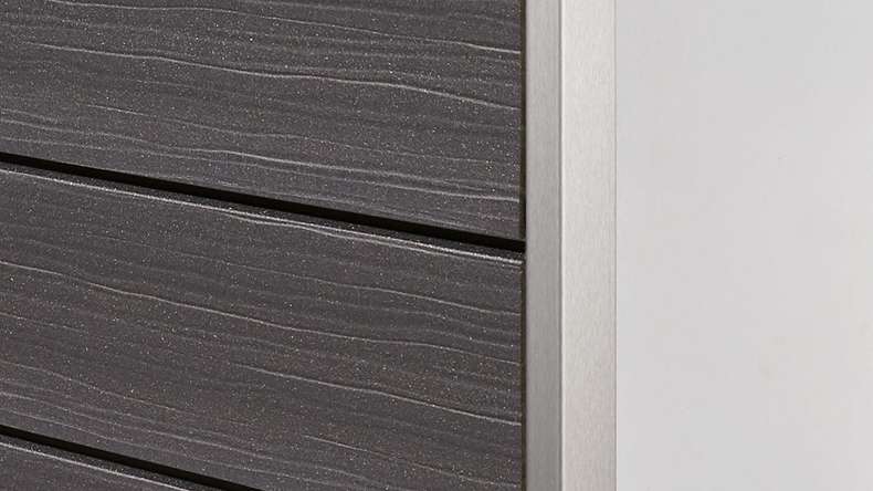 planeo Fassado - Rivestimento facciata a fasce romboidale WPC Prime grigio lava XXL 6 m