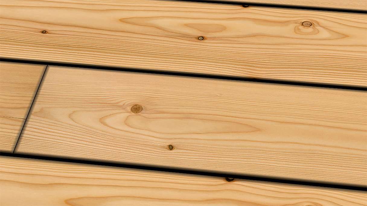 Decking in legno TerraWood - larice canadese - liscio su entrambi i lati