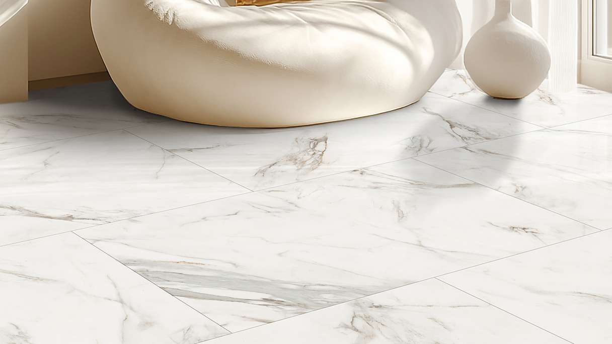 Gerflor Klick Vinyl Rigid - Creation 55 Clic Acoustic White Marble | Isolamento acustico integrato (61261743)