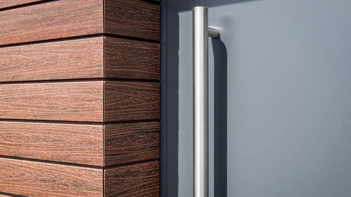 planeo Fassado - Rivestimento di facciata a strisce di WPC a rombi Prime maroon