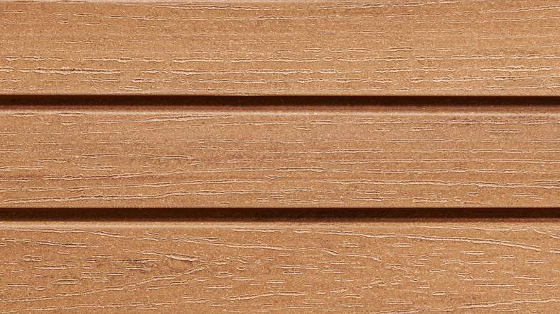 planeo Fassado - WPC rivestimento facciata a fasce romboidali in rovere marrone