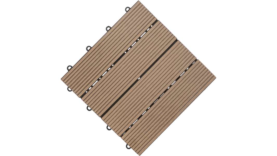 planeo pavimenti WPC piastrella per patio marrone 30x30 cm - 6 pz.