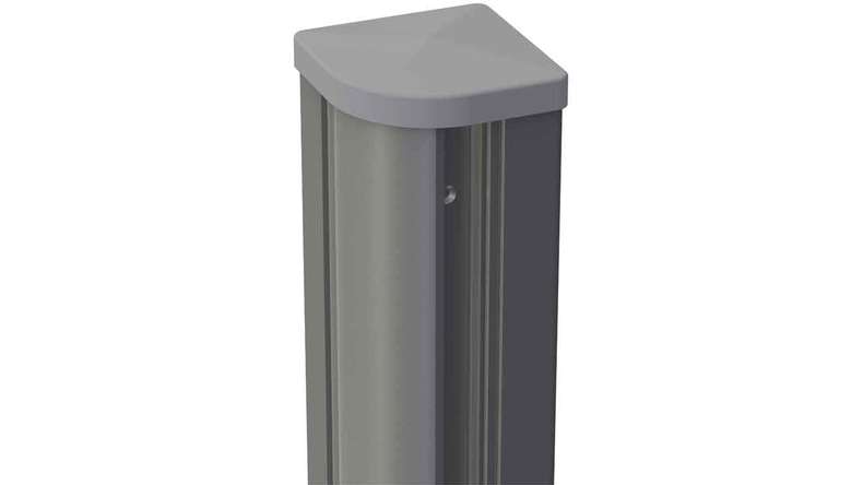 planeo Gardence Metallic - Palo angolare in alluminio regolabile con cappuccio incluso