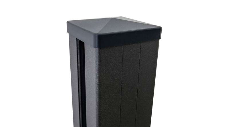 planeo Gardence Metallic - Palo in alluminio per tassellare antracite DB703 9x9x100cm incl. tappo