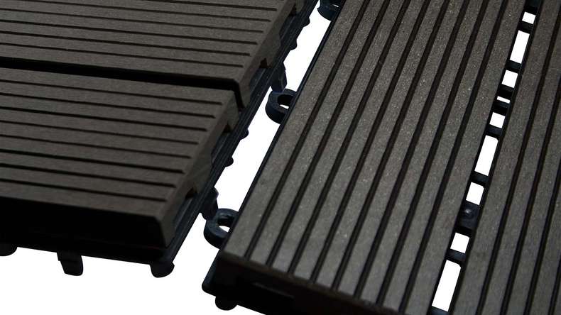 planeo pavimenti WPC piastrella per patio antracite 30x30 cm - 6 pz.