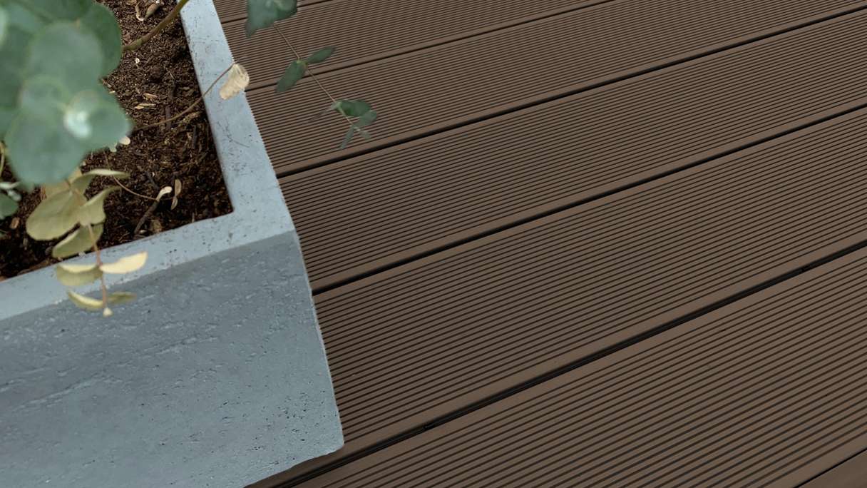 TitanWood set completo 5m struttura a listello cavo scanalato marrone scuro 55,5m² incl. alluminio-UK