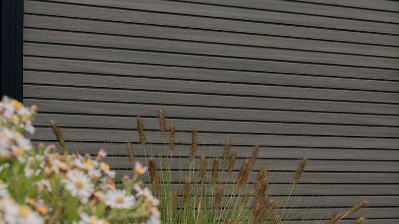 planeo LINEA - Recinzione a rombi in WPC CoEx grigio scuro 176 x 183