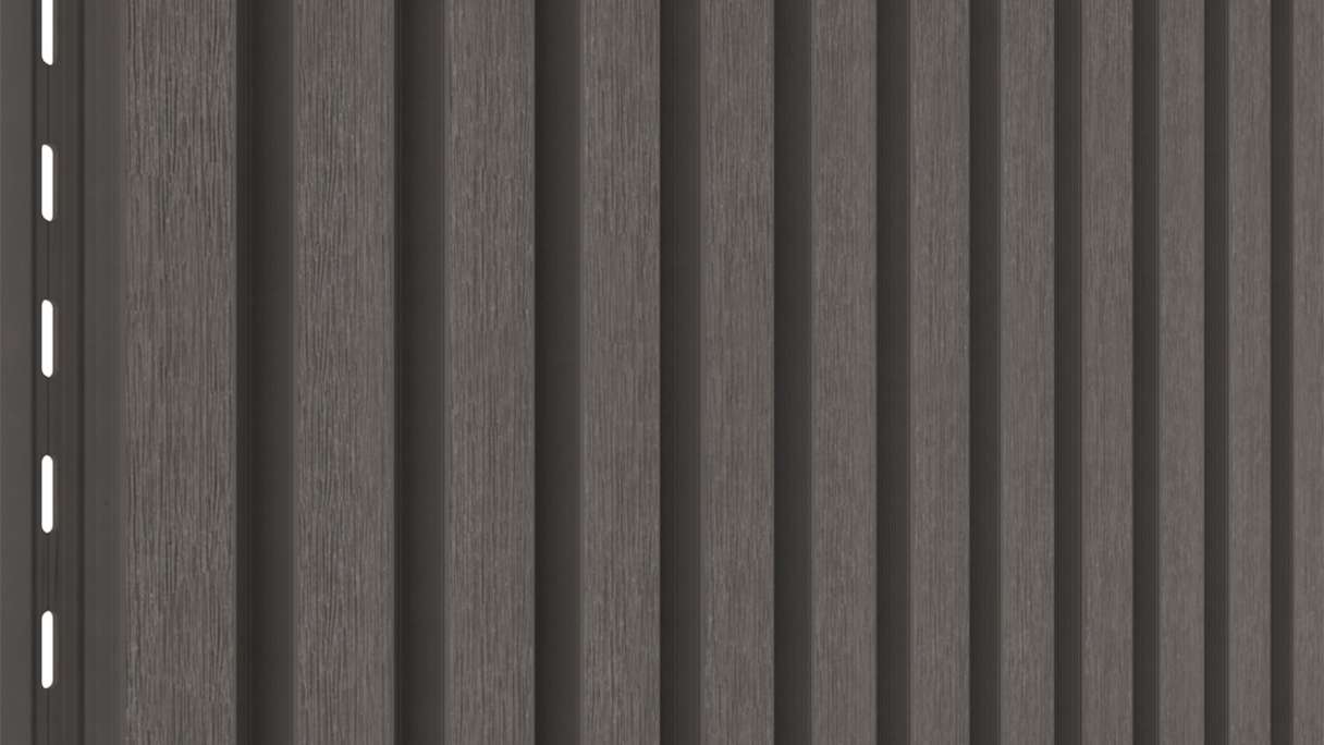 planeo LINEA Slim - Rivestimento per facciate in WPC CoEx, grigio scuro, 2900 x 215 mm
