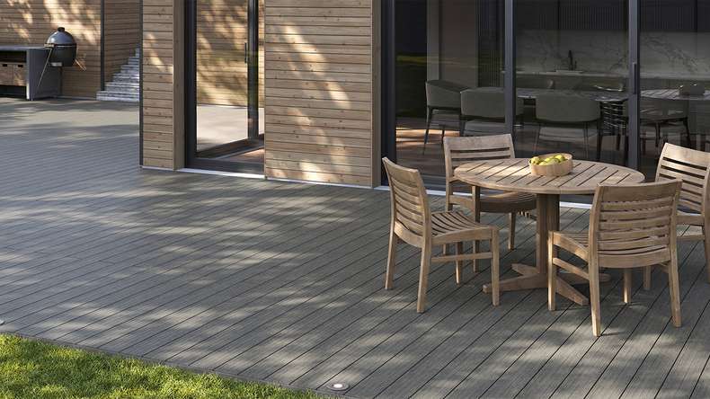 planeo AntikWood WPC tavola solido - Grigio pietra 4.2m invecchiato