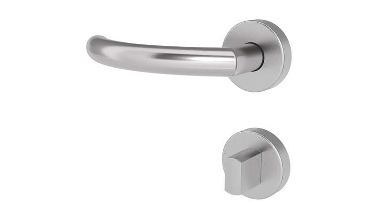 planeo Edelwerk SILBA maniglia per porta in acciaio inox WC rosa tondo