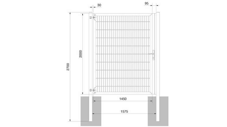 Porta universale pesante a 1 pannello antracite A 2000 x L 1575 mm inclusi i pali della porta