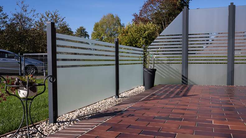planeo Gardence Flair - Schermatura in vetro orizzontale 180 x 90 cm