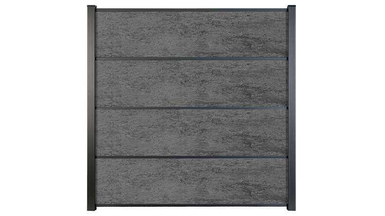 planeo Gardence Resistant - recinzione a innesto in HPL grigio antracite 180 x 183 cm