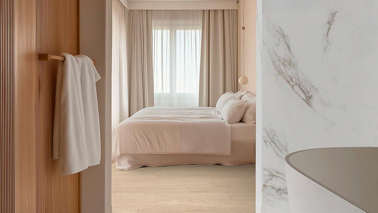 Gerflor Klick Vinyl Rigid - Creation 55 Clic Acoustic White Marble | Isolamento acustico integrato (61261743)