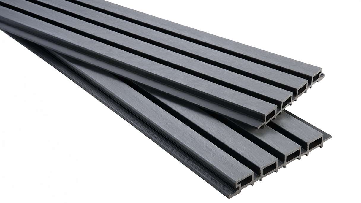 planeo NOVA - Listello a rombo in WPC CoEx per rivestimento di facciate, grigio, 4 m