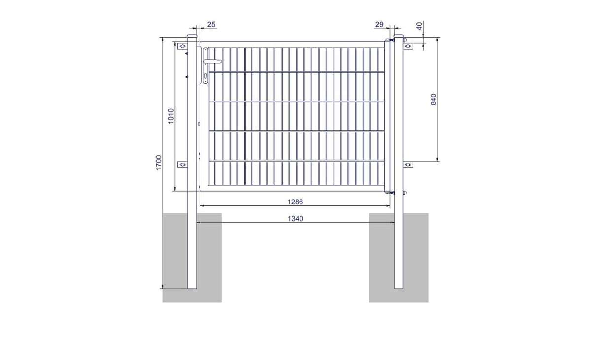 Porta universale media a 1 pannello verde muschio A 1000 x L 1340 mm inclusi i pali della porta