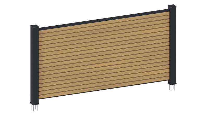 planeo LINEA - Recinzione da giardino a incastro in WPC CoEx Rhombus, color sabbia, 180 x 90 cm