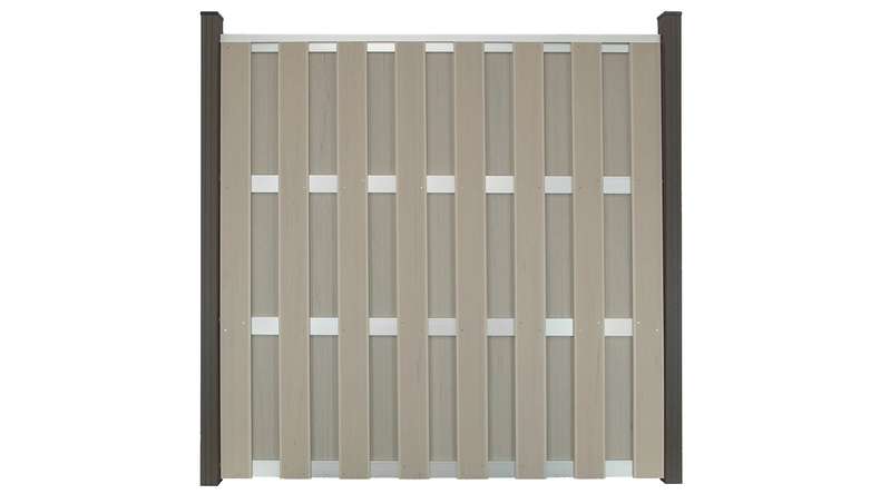 planeo Gardence Premade - Recinzione in BPC Quadrata Bicolore Sabbia 180 x 180cm
