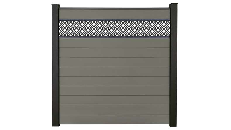 planeo Gardence Strong - recinzione a innesto BPC Grigio astratto 180 x 180 cm