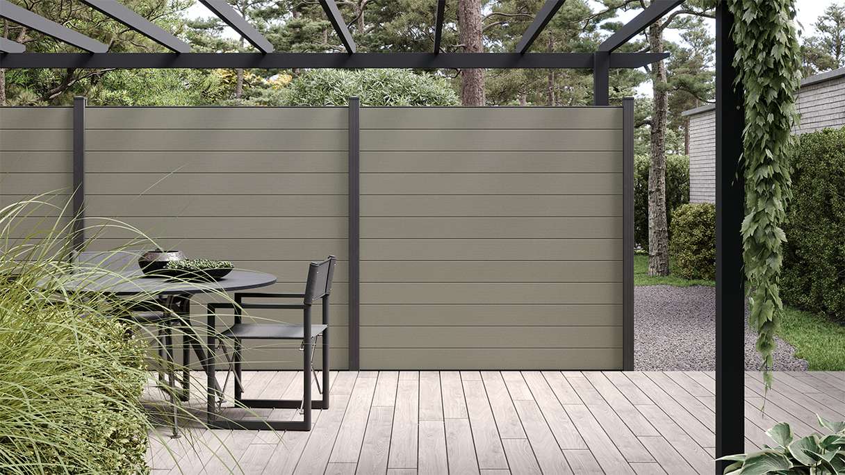 planeo Gardence Strong - Recinzione in BPC quadrato Grigio