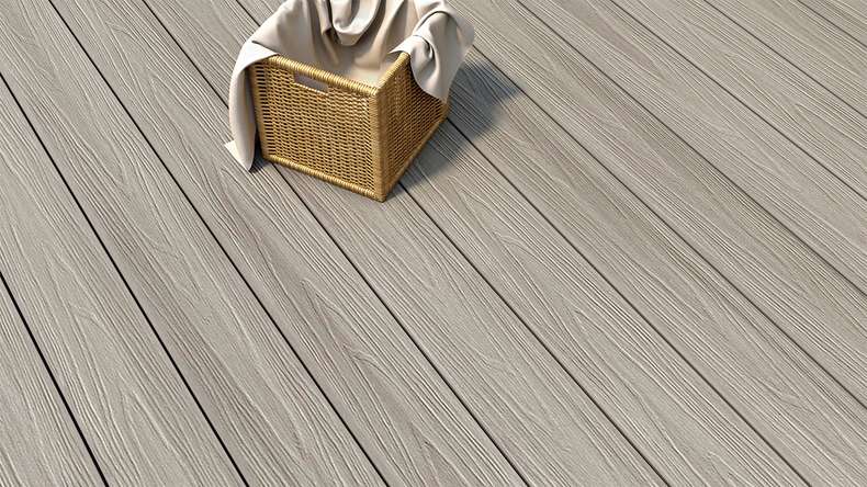 planeo MAXLine Nature - Pannello per decking XL rivestito in WPC CoEx a camera cava - grigio chiaro 3m strutturato/liscio spazzolato