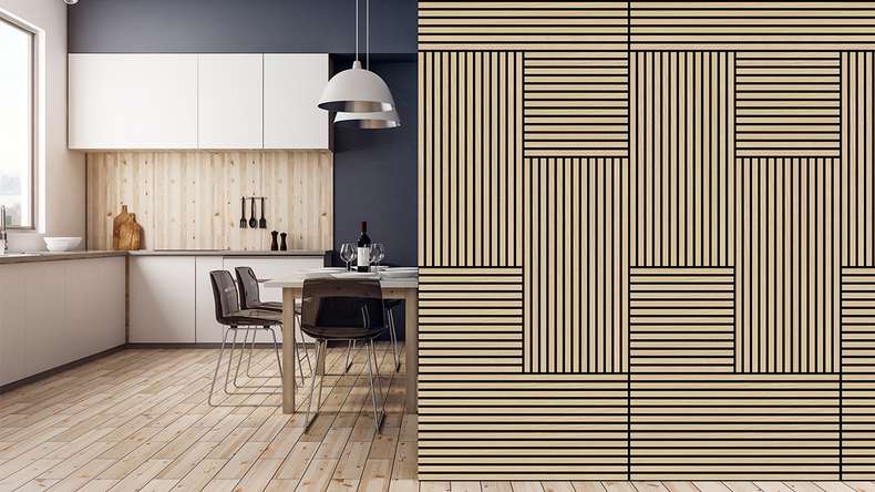pannello acustico planeo - MixWall Timber Touch Flare Oak 52 x 52 cm | impiallacciato in vero legno (PLMW-00011A)