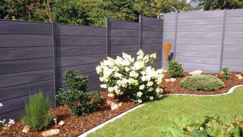 planeo Gardence Deluxe - Recinzione premium BPC stone grey coex