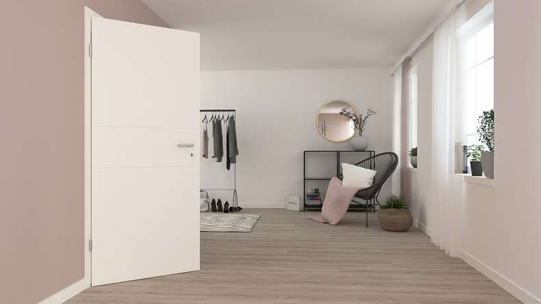 porta interna planeo design VELA Kado 3O laccato bianco 9010 bordo angolare | laccato - 1985 x 610|735|860|985 mm