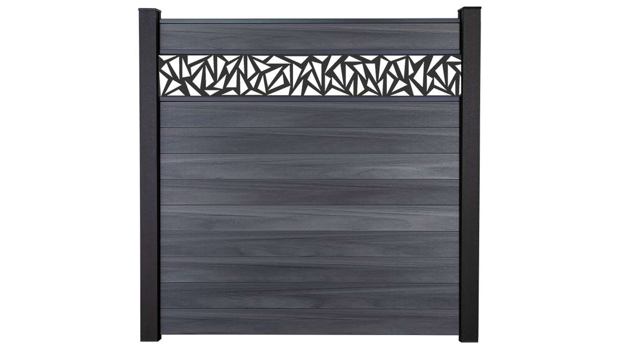 planeo Gardence Strong - recinzione a innesto BPC Triangolo grigio pietra co-ex 180 x 180 cm