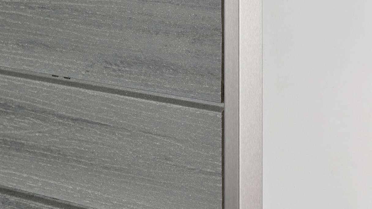 planeo Fassado - Rivestimento di facciata a fasce romboidali WPC grigio grafite