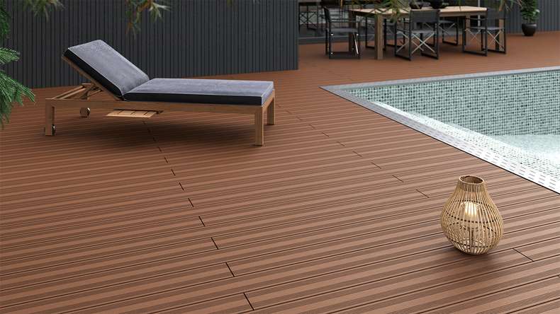 planeo SolidWood WPC tavola solido - Marrone chiaro 3m francese/strutturato