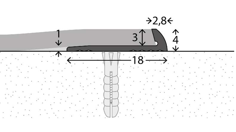 profilo di finitura planeo 751 - 250 cm