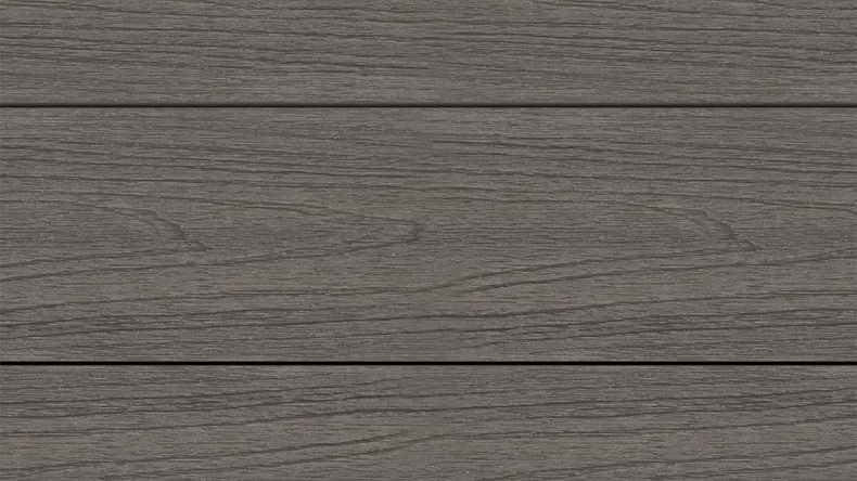planeo UNIDeck - Listello per terrazza rivestito in WPC CoEx, grigio scuro, 3 m - strutturato/liscio spazzolato