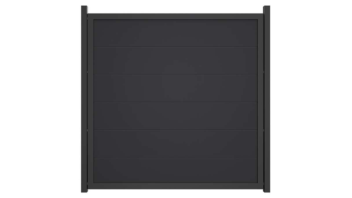 planeo Gardence Simply Guard - recinzione da giardino in PVC grigio antracite con telaio in alluminio antracite 180 x 180 cm