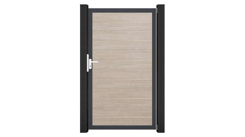 planeo Gardence Simply Small - Porta universale in PVC Rovere Sheffield con telaio in alluminio antracite | DB703 100 x 180 cm