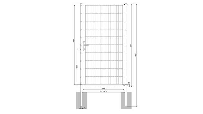 Luce universale per porte a 1 pannello antracite A 2000 x L 1090 mm inclusi i pali della porta