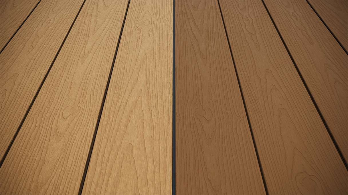 planeo CoEXWood WPC tavola con rivestimento solido - Sabbia/Caramello 3m strutturato