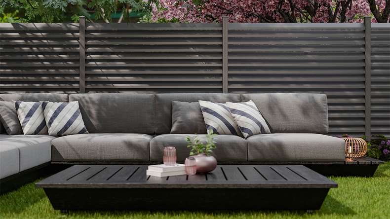 planeo Gardence Metallic Rhombus - Recinzione da giardino in alluminio quadrata antracite | DB703
