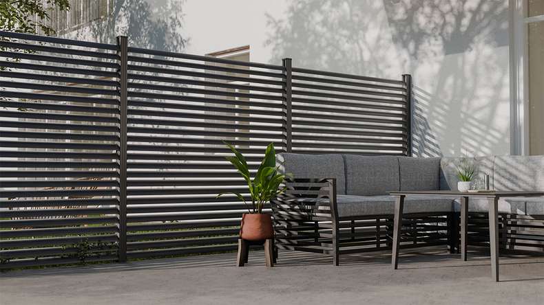 planeo Gardence Metallic Ellipse - Recinzione da giardino in alluminio quadrata Antracite | DB703